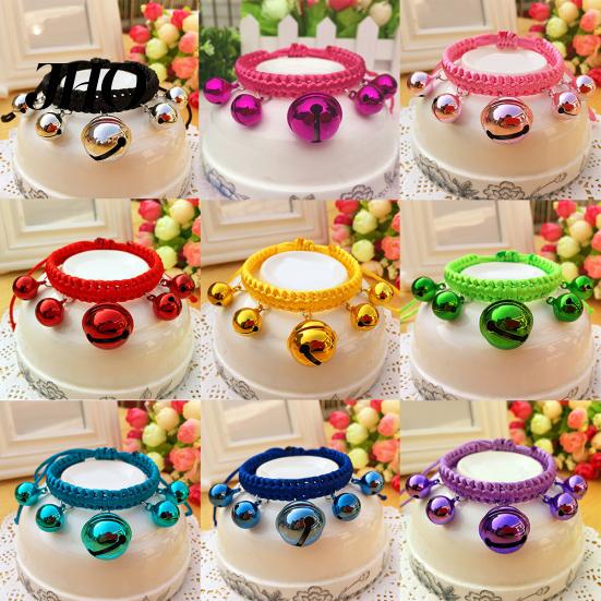 Cute Fashion Adjustable Nylon Dog Puppy Big Bells Collar Necklace Pet Supply