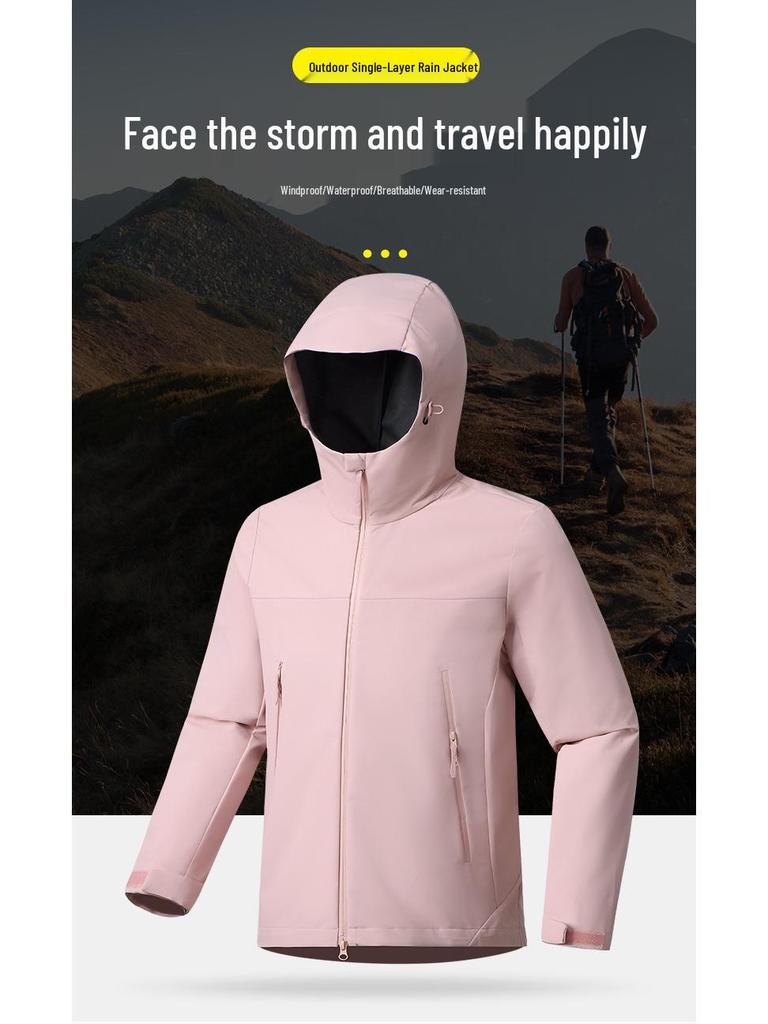 Unisexowy softshellowy wiatrówka górska - Lekka jednowarstwowa kurtka na wiosnę/lato 2025