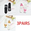 3PAIRS Cartoon 3D Cat Eggs Funny Mid-length Women's Socks Soft Breathable Personality Socks