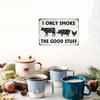 1pc Vintage BBQ Sign "I Only Smoke the Good Stuff" Iron Metal Wall Poster for Kitchen and Patio Decor