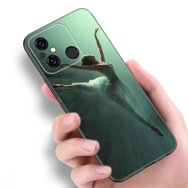 

Балерина черный чехол для телефона Xiaomi Redmi 11 Prime 11A 12C 13C A1 A2 Plus 12 4G 10 5G 8A 9A 10A 9C 10C 9i 12R Note 9T Redmi A2 4G