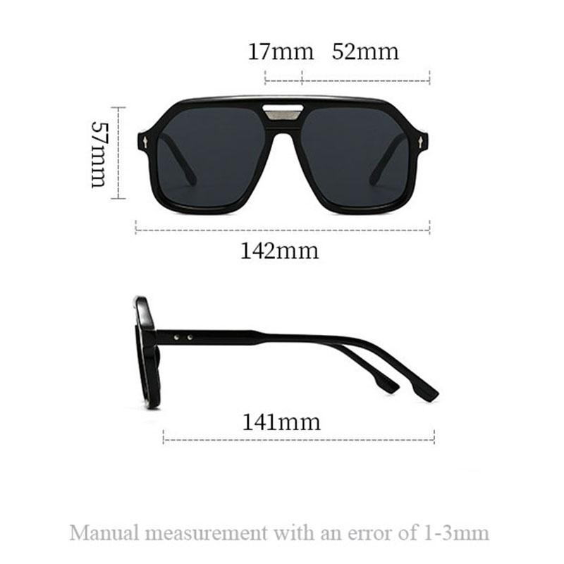 Classic Rivet Arrow Double Bridge Pilot Sunglasses Women For Men Vintage Sun Glasses Punk Popular Outdoor Driving Eyeglasses Uv