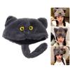 Adorable Furry Cats Ear Beanies With Tails Decors Soft Fleece Winter Hat For Women Girls Cold Weather Accessories