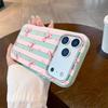 For Iphone 16 Pro Max Matte Semi Striped Bow Phone Case For IPhone 16e 15 14 13 12 11 Pro 16 Plus Air Cover Funda