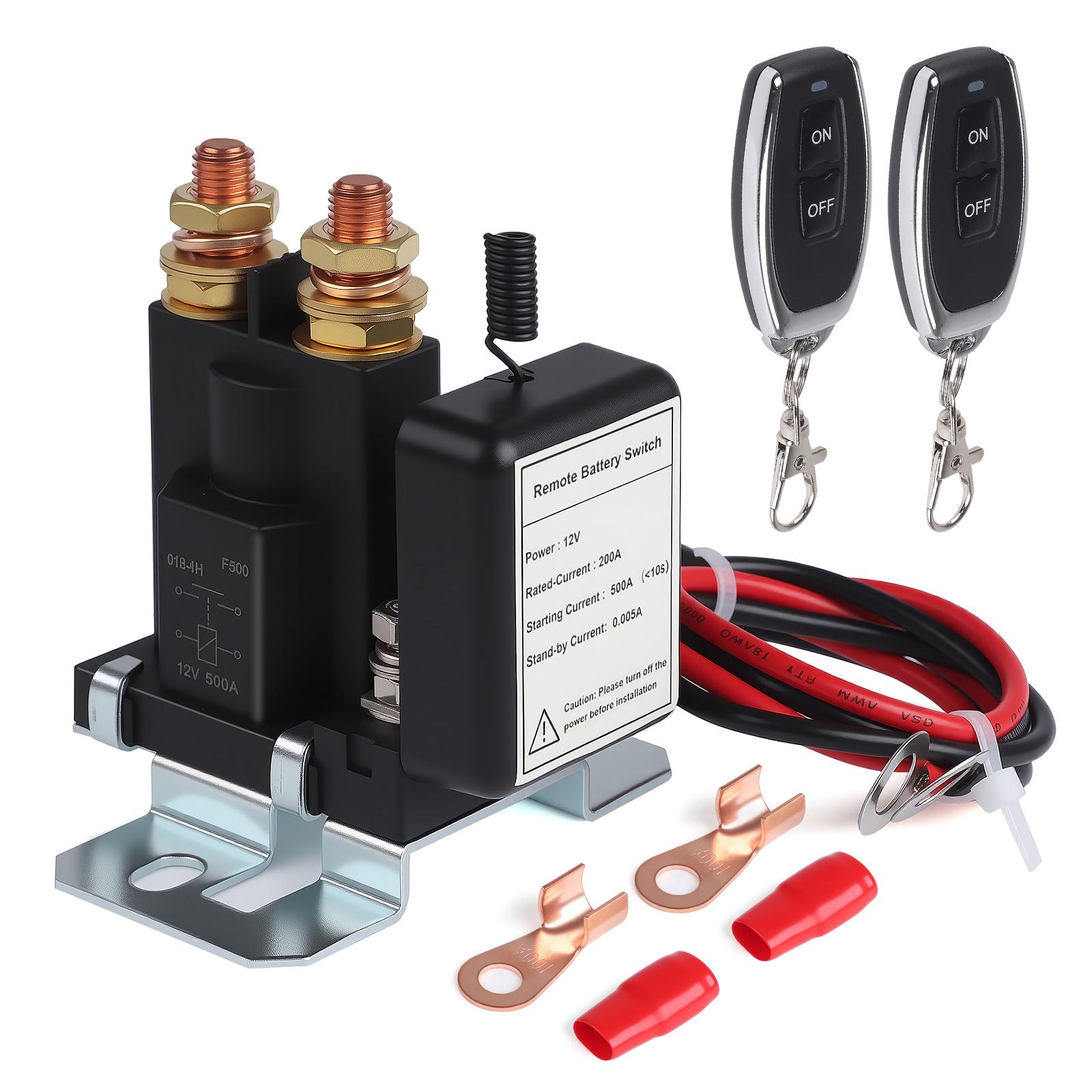 

500Amp 12V DC Anti Theft Remote Kill Switch With 2 Keys for Car RV Truck Prevent Battery Drain Remote Battery Disconnect Switch