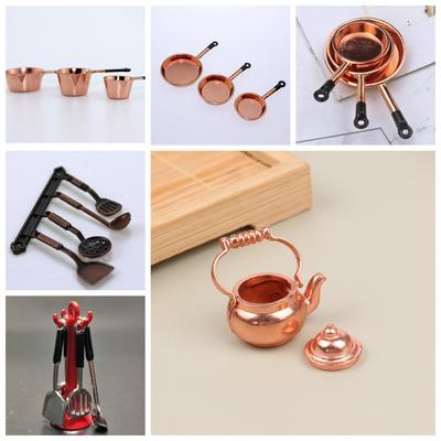 Kettle 1:12 Mini Kitchen Utensils Sets Cookware Mini Kitchen Cooking Kit  Dollhouse Miniatures