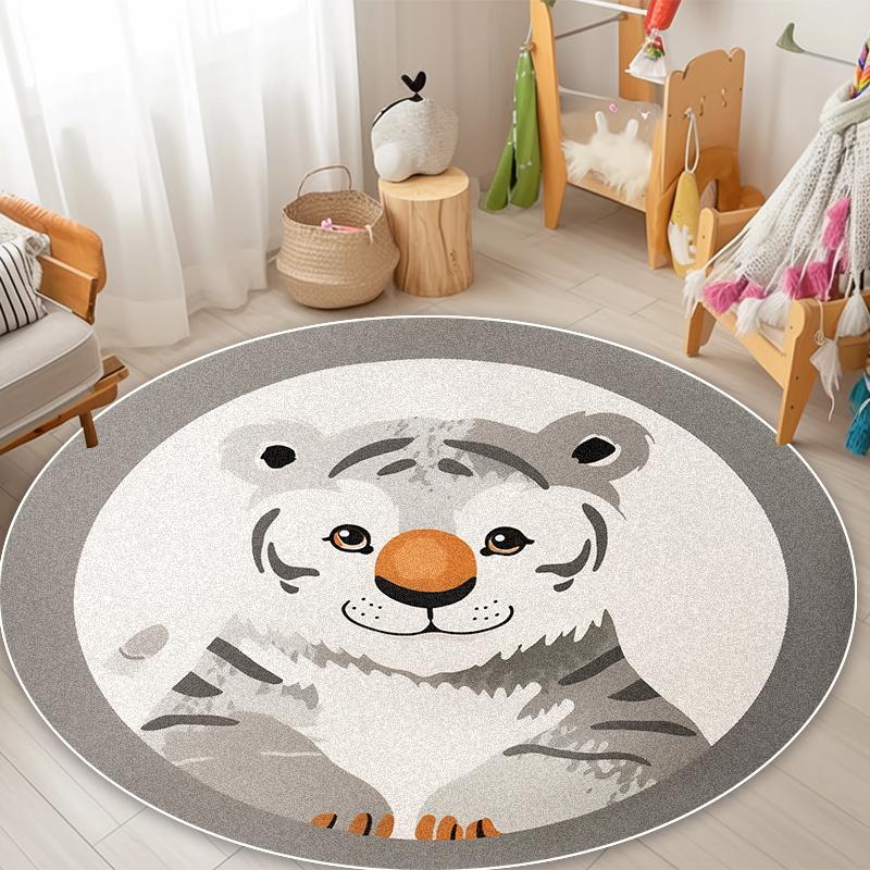 Niedliche Kleine Tiere Runder Teppich Wohnzimmer Heimdekoration Kurzflor Schlafzimmer Weiche Teppiche Kinderruhebereich Rutschfeste Bodenmatten