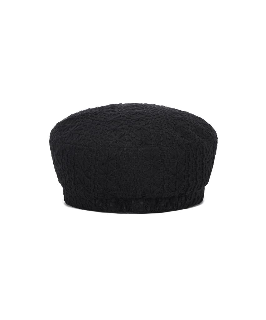 Bajal Epoxy Stud See-Through Beret Black