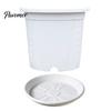 Breathable Resin Plant Pots Flowerpot with Drainage Holes And Saucer, Pot for Indoor Outdoor Self Draining Nursery Plants, Lightweight Thickened