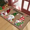 VIKAMA Xmas Gnome Gift Ornament Welcome Rug Wear?resistant Carpet For Entryway Patio Christmas Festival Home Decoration