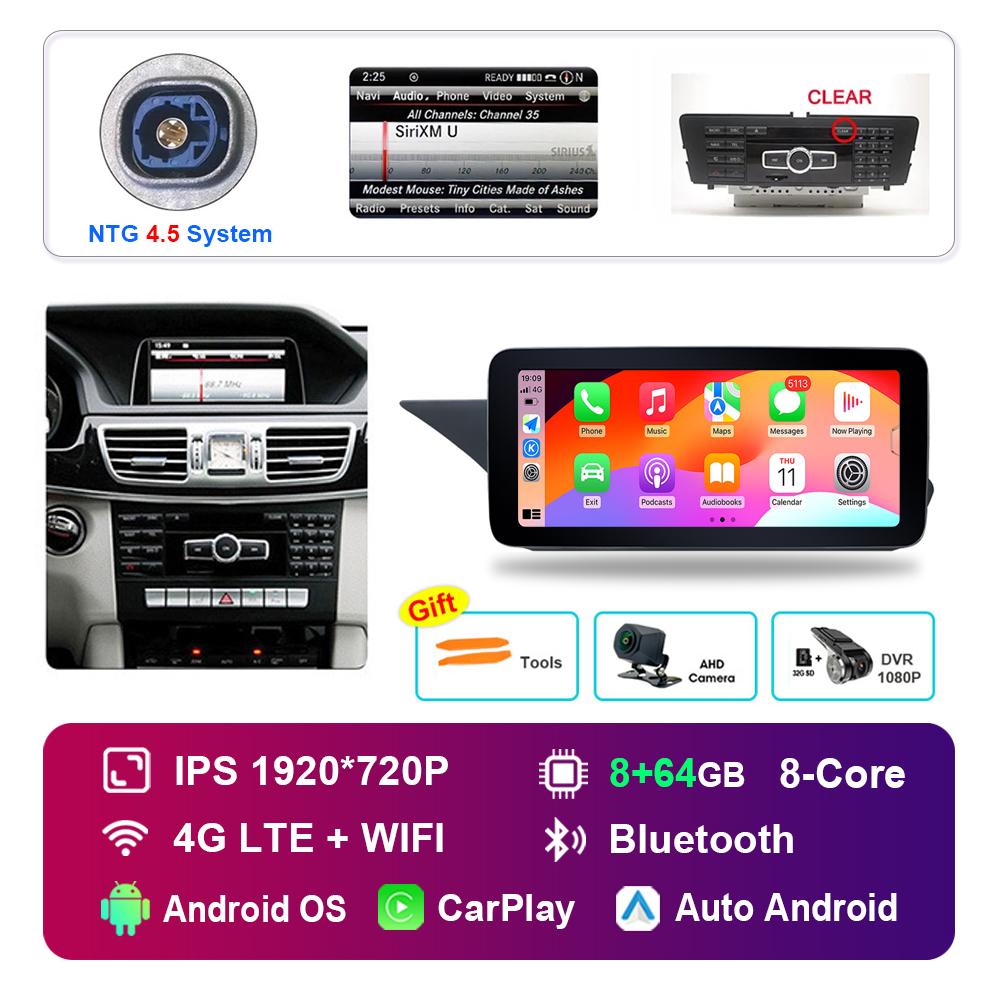 10.25 Inch for Mercedes Benz E Class W212 2009 - 2015 NTG 4.0 4.5 System Android Car Radio Multimedia Player GPS HD Touch Screen