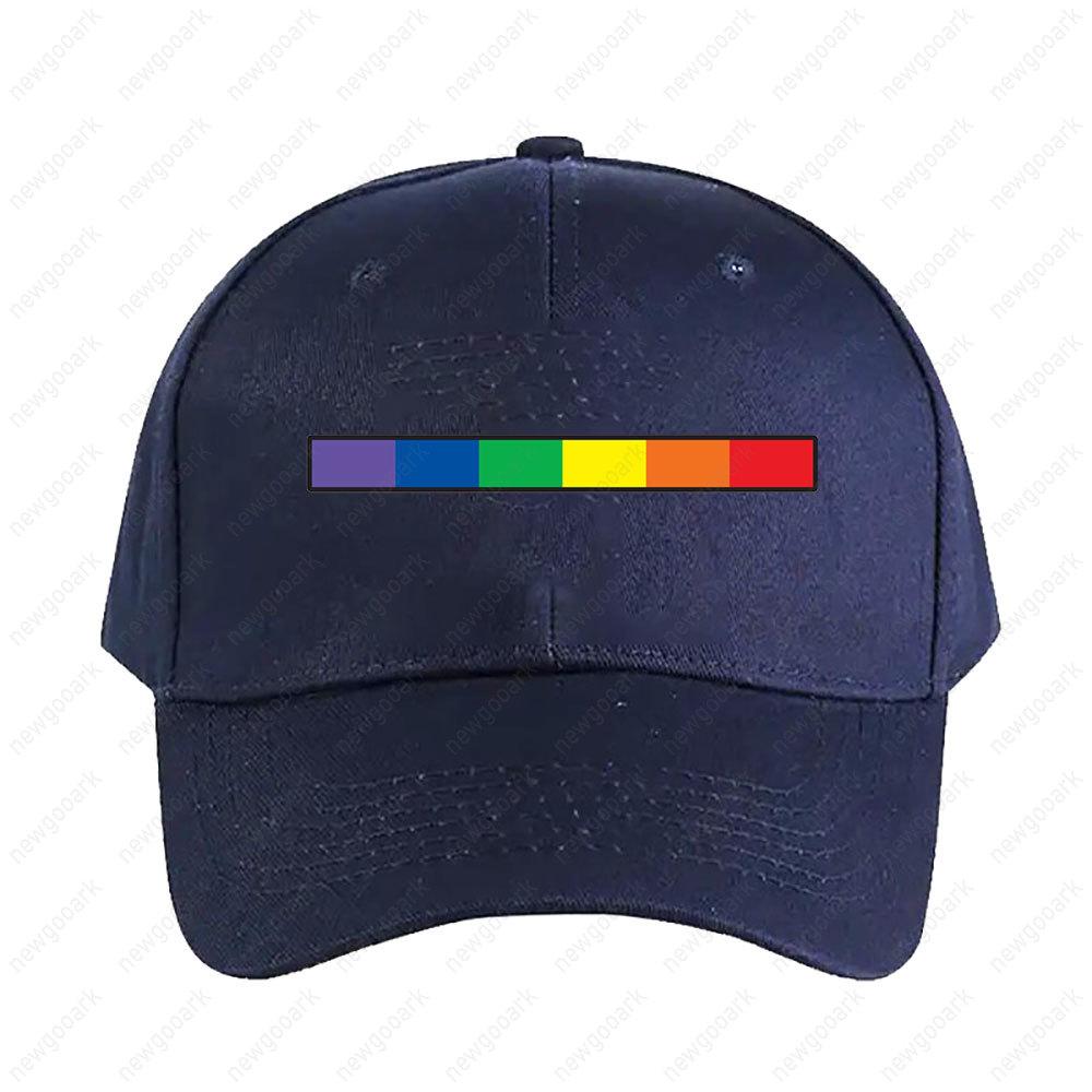 Subtle Rainbow Gay Pride Flag Strip Subtle Minimalist Pride Cap Women Unisex Adult Adjustable Printed Baseball Caps Trucker Cap