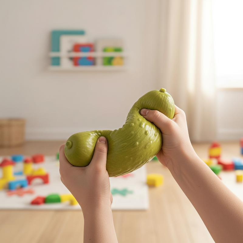 Cucumber Shape Kid Squeeze Toys Pickled Slow Rising Game Soft Cucumber Sensory Squeeze Gifts For Teen Student Kids Office Home