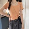 Fashion Squre Collar T Shirt Tank Top Solid Crop Tops Women Camis Summer Casual Camisole Lady Tshirt