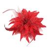 S161020 Large Lily Flower Hair Clip Feather Headpiece for Women Silk Cloth Foam Gauze Diameter 14CM