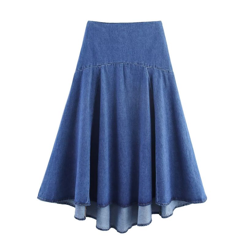 Zbzr Autumn New Women clothes Western Style Knot Decoration Demin shirt Midi Dress 5216249244 9863244