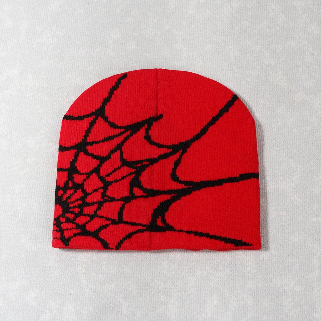 New Spider Web Warm Knitted Jacquard Bean Cap Outdoor Knitted Cold Cap for Men and Women