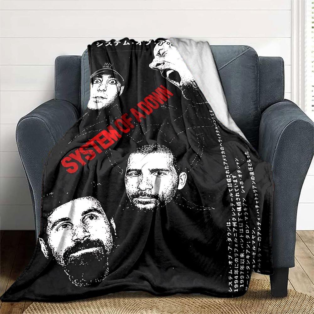 1 pezzo System of a Down Morbido Plaid in Flanella per Tutte le Stagioni per Casa, Ufficio, Uso Esterno Confortevole Resistente Morbido Caldo Plaid per Casa