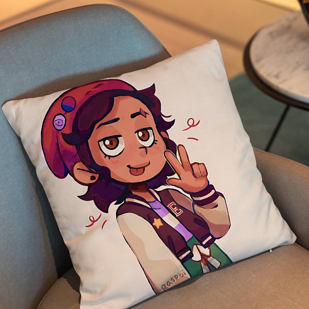 Luz Noceda Amity Blight Owl House Pillow Case Anti-Dustmite Pillowcase Invisible Zipper Silky Short Plush Sofa Cushion Cover