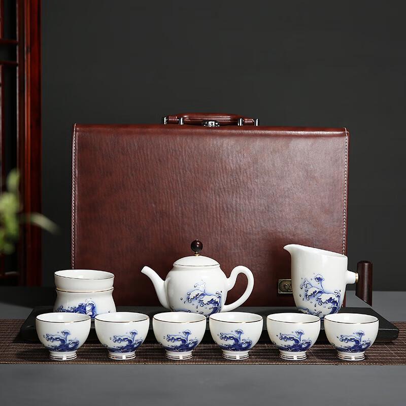 Chaxun Wave Glaze White Porcelain Kung Fu Tea Set