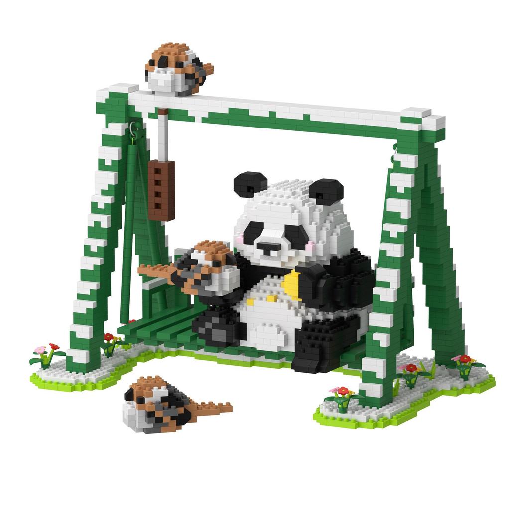 LEGO-Compatible National Treasure Giant Panda Huahua Meng Lan Swing Building Blocks