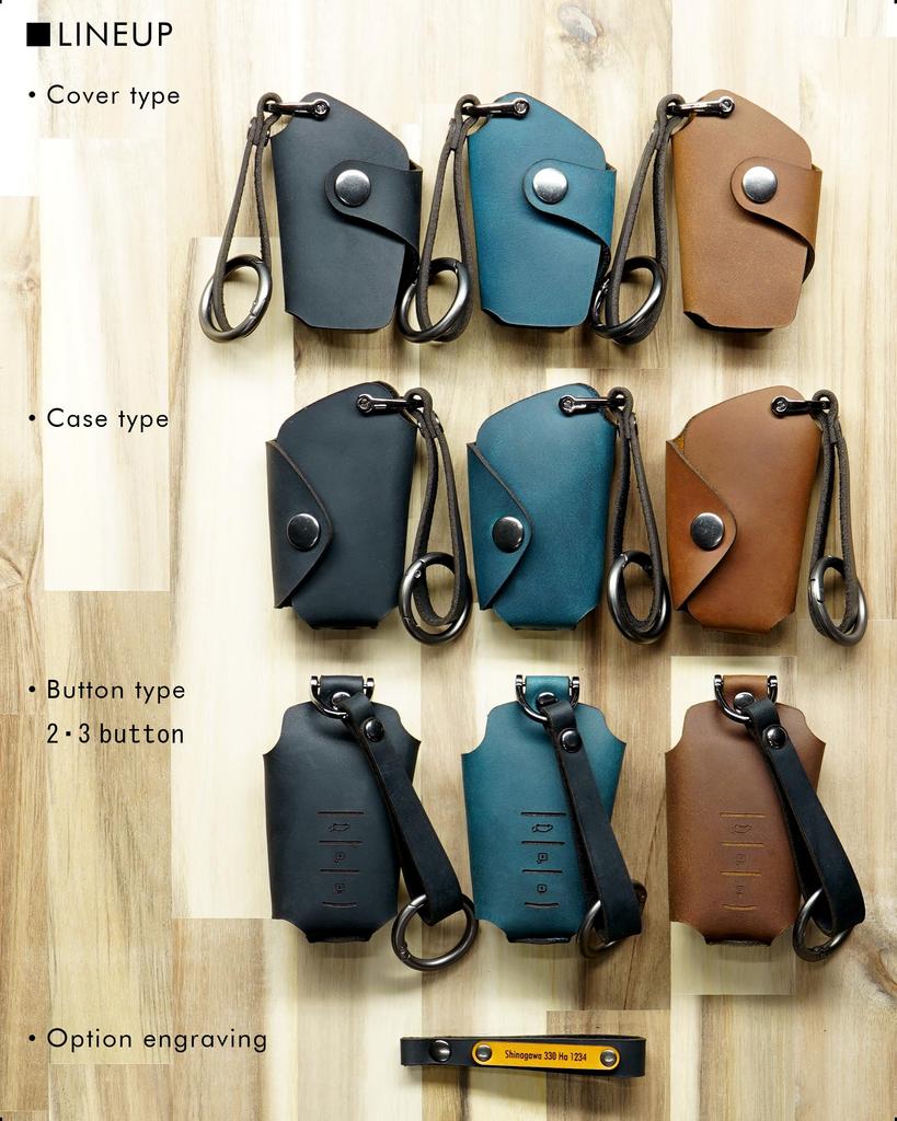 [NONINA] Genuine Leather Key Case, Made In Japan for Toyota RAV4 C-HR Prius, Corola,