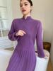 Elegant Hip-Length Cashmere Sweater Dress - 2025 Autumn/Winter Collection, Women's Slimming Knit Pullover.