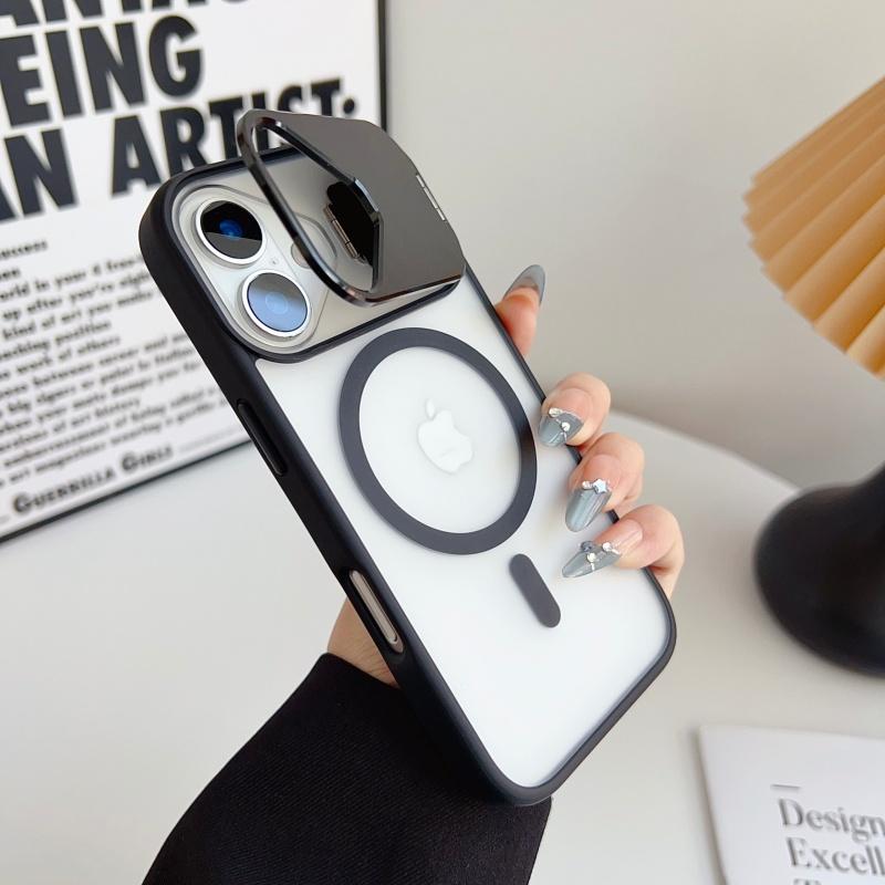 

Strong Magnetic Case for iPhone 17 Pro Max 16 Pro 15 Multi-Dimensional Stand,Minimalist Premium Vertical Expandable Protective Cover iPhone 15 чорний