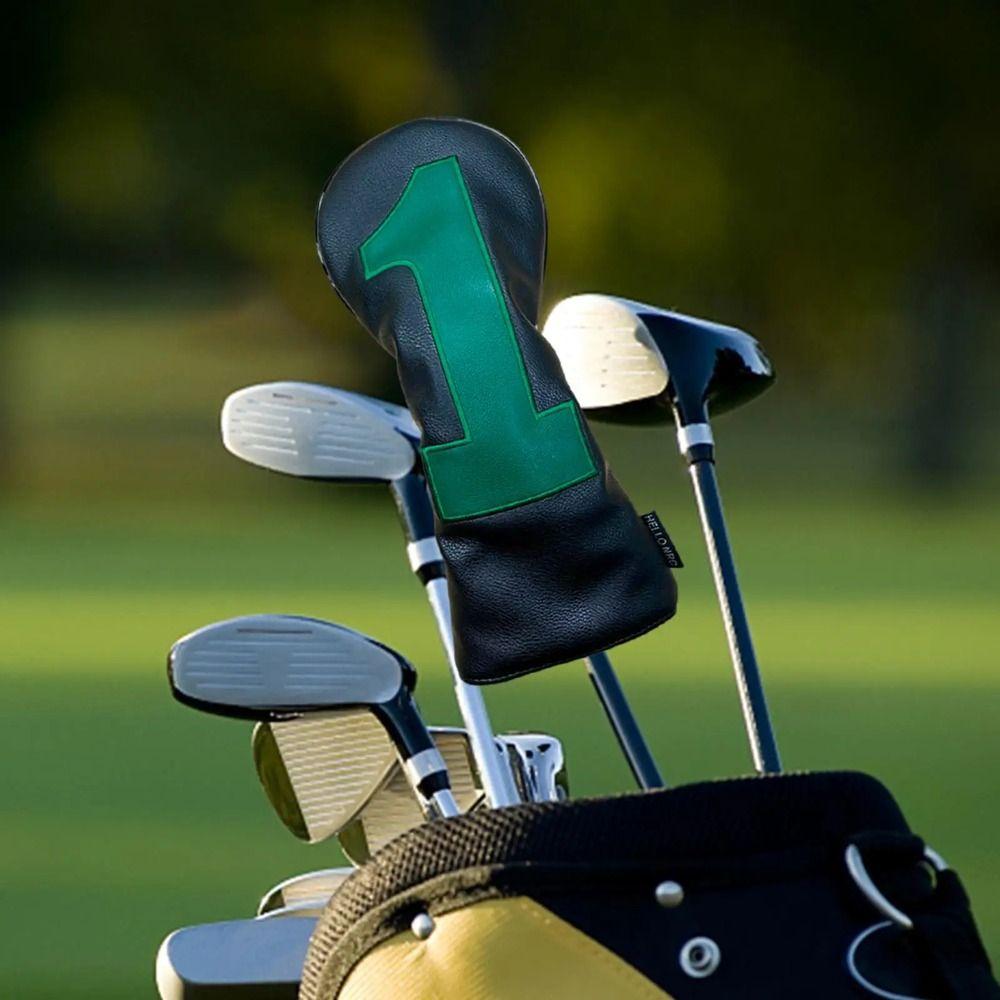 PU Leather Golf Club Protector Number Print Wood Headcover Golf Head Cover  Golf Supplies