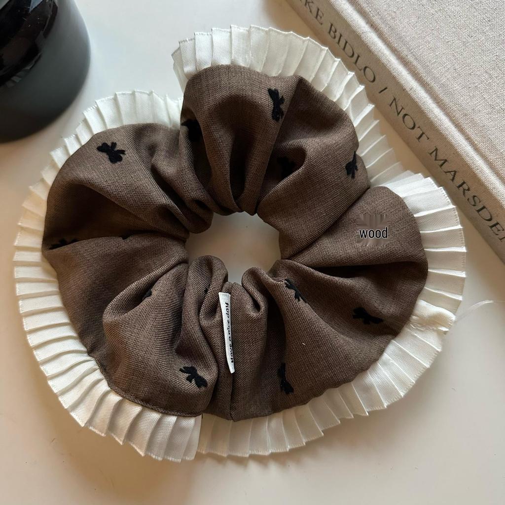 Korean Premium Lace Scrunchie: Women's High-End, Durable, Elastic Hair Accessory