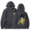 Sudadera con capucha unisex color beige Izuku Midoriya Estampado a doble cara Sudadera con capucha Personaje de anime My Hero Academia Gráfico Streetwear Jersey