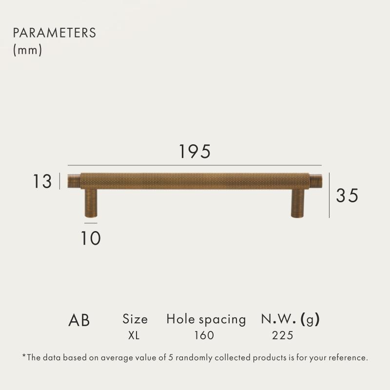 Dooroom Brass Furniture Handles Modern Knurled Antique Brass Cupboard Wardrobe Dresser Shoe Box Drawer Cabinet Knobs T-Bar