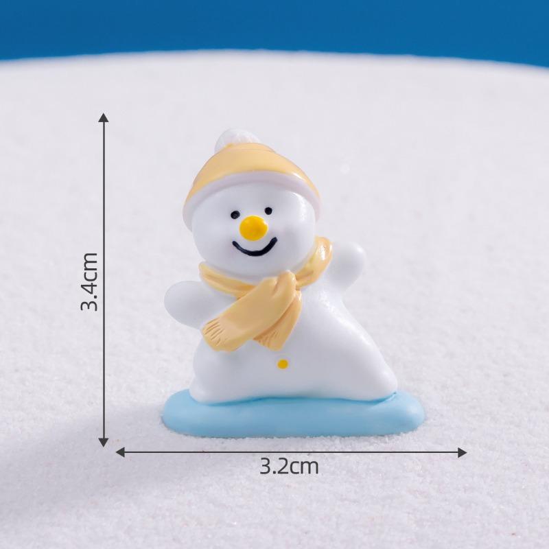 Cute Micro-landscapes Snowball FightsChristmas Snowman Dolls Decorations, Crystal Bottles Accessories Mini Trinkets