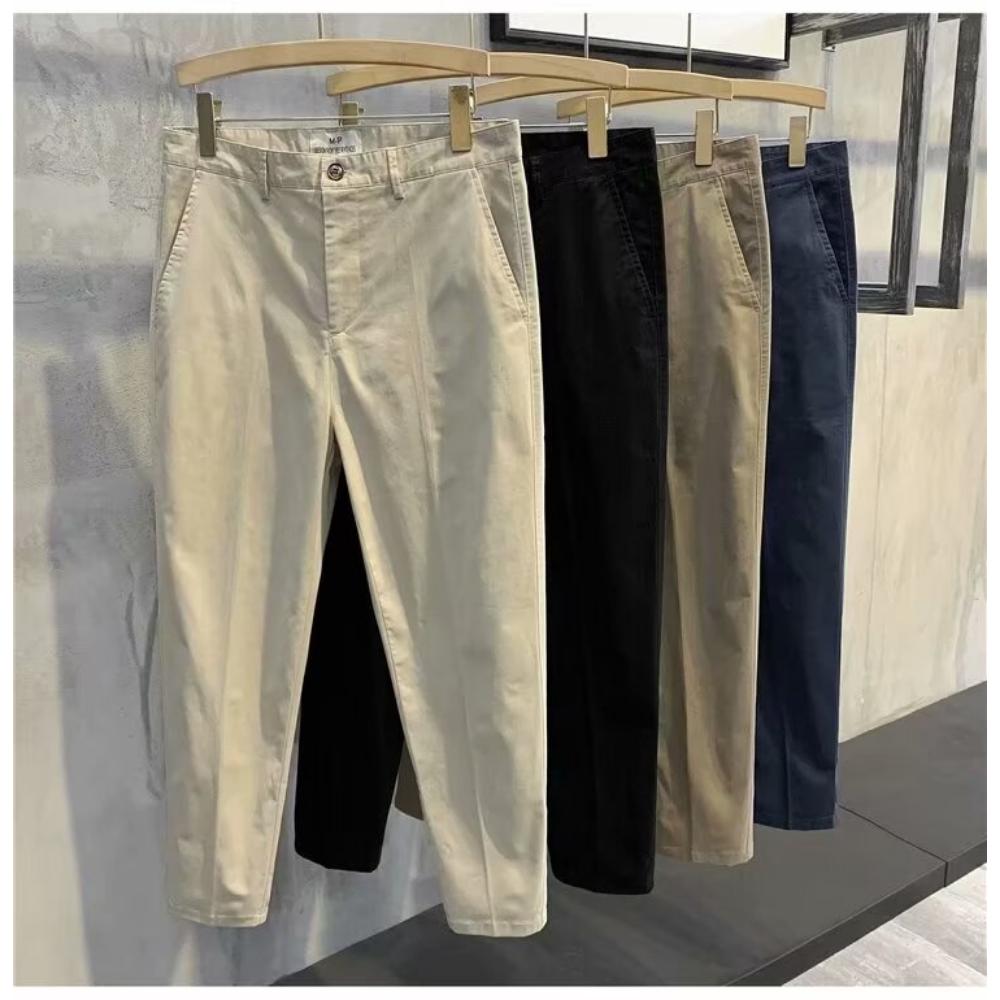 Summer and Autumn Hot Pants for Men's Solid Color Loose Casual Suit Korean Style Cone Slim Fit Men's Feet