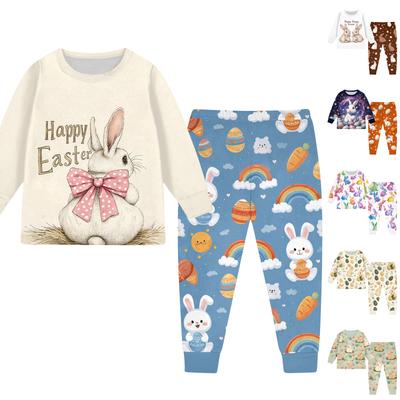 Conjunto Infantil - Conjunto de Dos Piezas con Estampado de Dibujos Animados Para Niños y Niñas