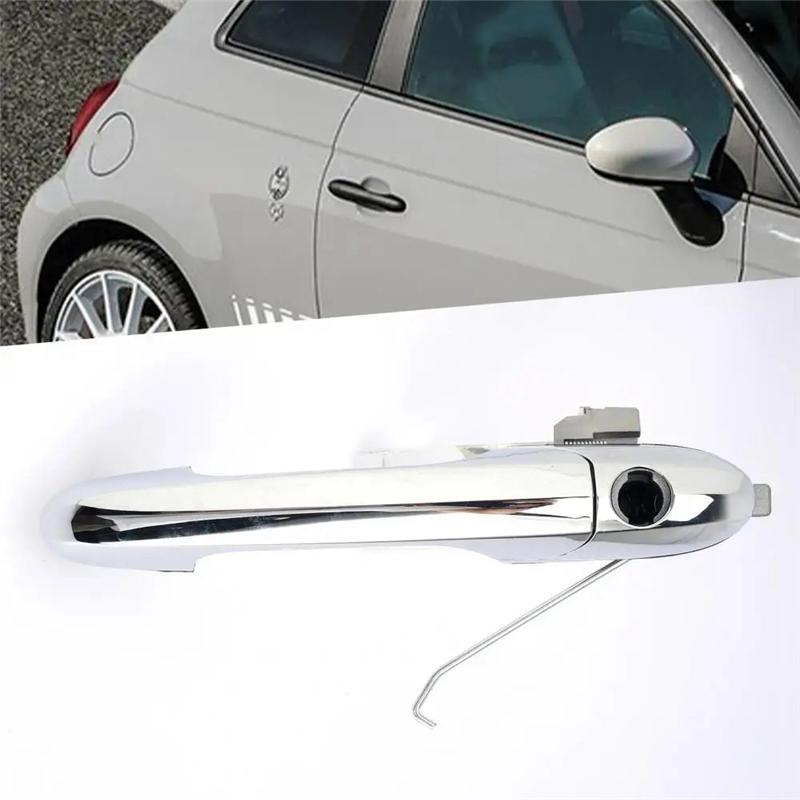 1Pair Side Chrome Door Handle 68069942AC For Fiat 500 2007-2020 Alfa Romeo 147 2000-2010