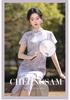 New Chinese-style purple improved cheongsam, young girl temperament, thin and slim temperament, daily retro style dress