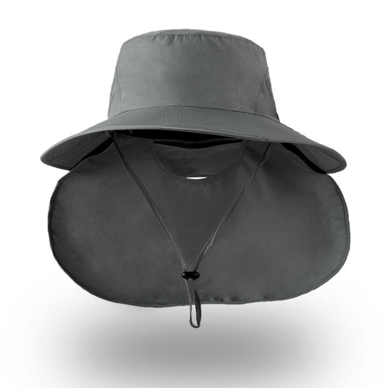 Summer Fisherman Hat With Large Brim For Outdoor Sun Protection And Neck Guard
