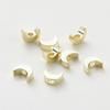 20pcs/bag 14K 18K Gold Color Plated Moon Shape Loose Spacer Beads With Hole For DIY Jewelry Necklace Bracelet Accessories