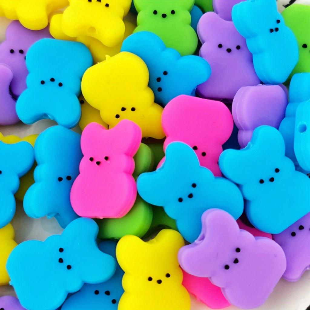 Colorful Easter Bunny Silicone Beads for DIY Crafts - Ideal for Pen Decoration & Jewelry Making, Festive Decorations, Silicone Craft Beads