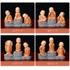 Monk Set of with Miniature Cute and Tabletop Feng Auspicious Amulets Queen-b Figurines, 3, Pedestals, Monks, Soothing, Decor, Decorative, Zen, Shui,