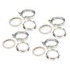 4pcs 3in V Band Clamp Flange Kit Stainless Steel Silver Universal for Turbo Downpipe Exhaust