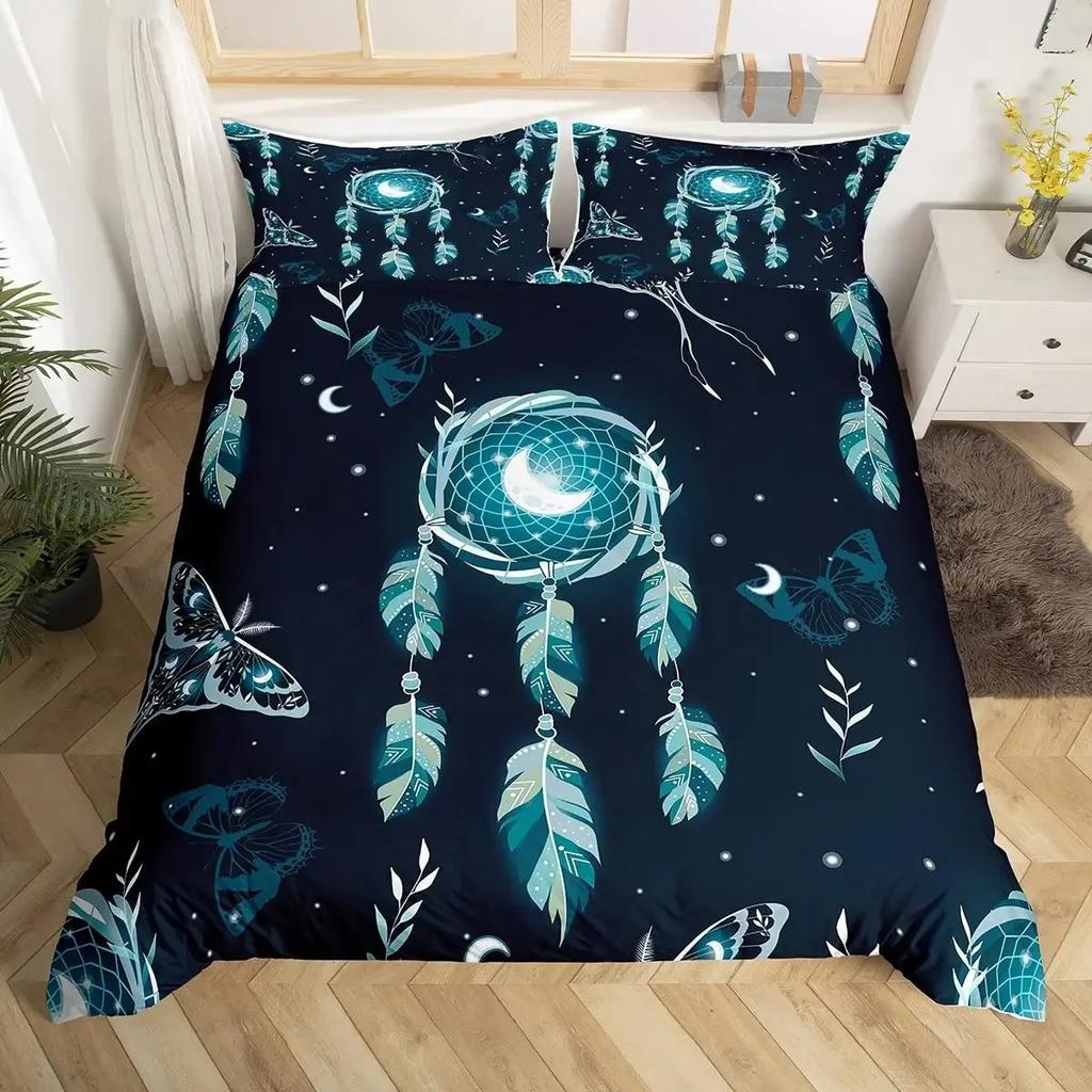 3D Symbols Viking Runes Duvet Cover Set Bedding Sets Full Size,Nordic Quilt Cover Washed Microfiber Bedspread Cover