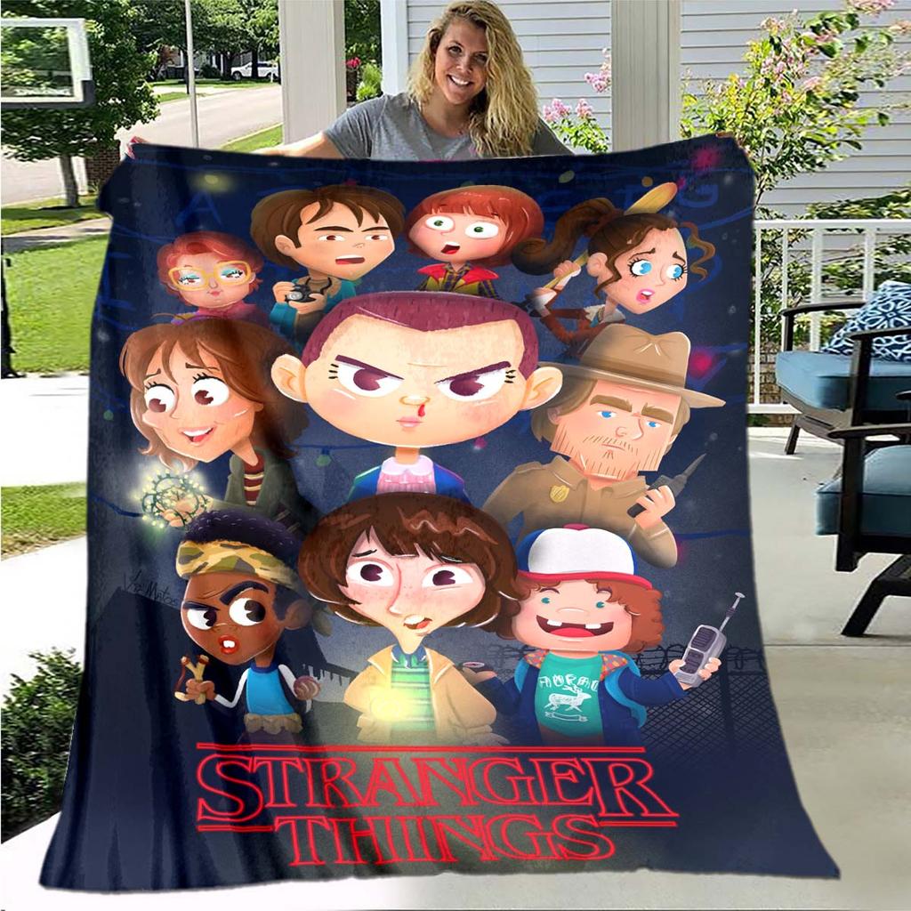 Buy Stranger Things Movie 3D Printed Art Fleece Blanket for Beds Hiking ...