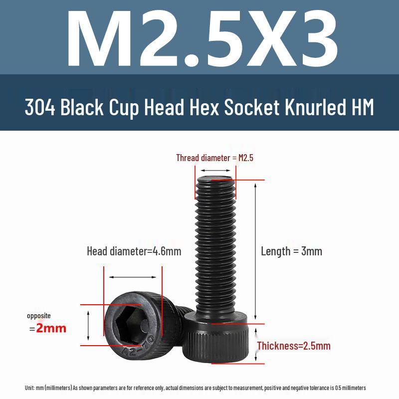 Yigu 304 Stainless Steel Hex Socket Cylindrical Head Screws: M2-M5 Bolts, M6-M12 Screws