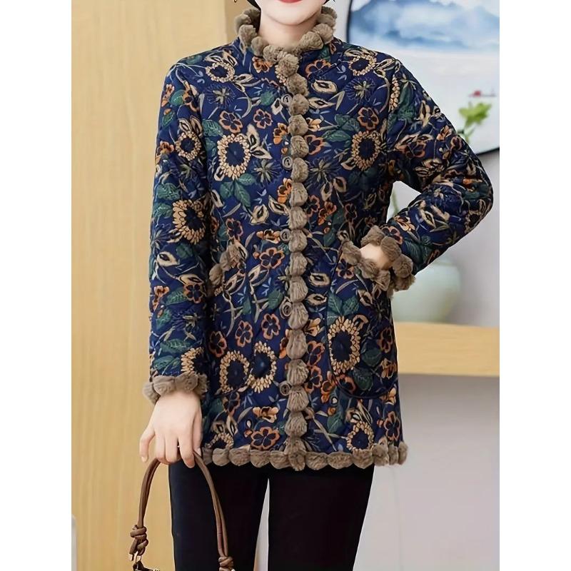 

Новая хлопковая куртка для осени и зимы, женская модная куртка с длинным рукавом, длинная хлопковая куртка, женская куртка, теплая универсальная жаккардовая куртка XXL тёмно-синий