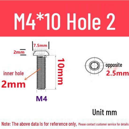 Stainless Steel 304 Pan Head Hollow Hex Screw (M4-M12)