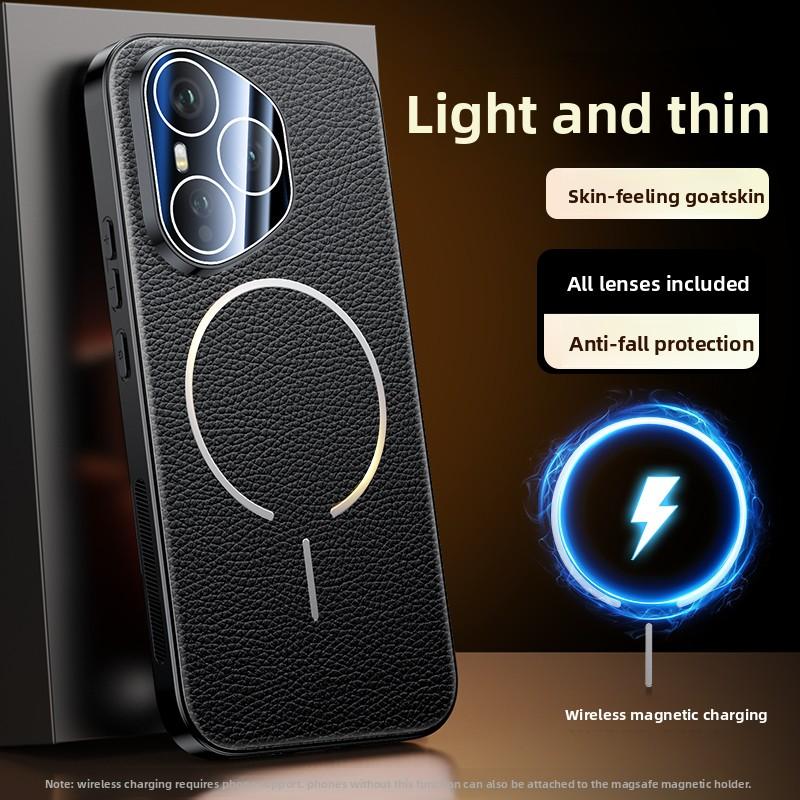 For Huawei Honor 400 Pro Case Luxury PU Leather Magnetic wireless charging Protective Back Cover For Honor400 400Pro Phone Shell