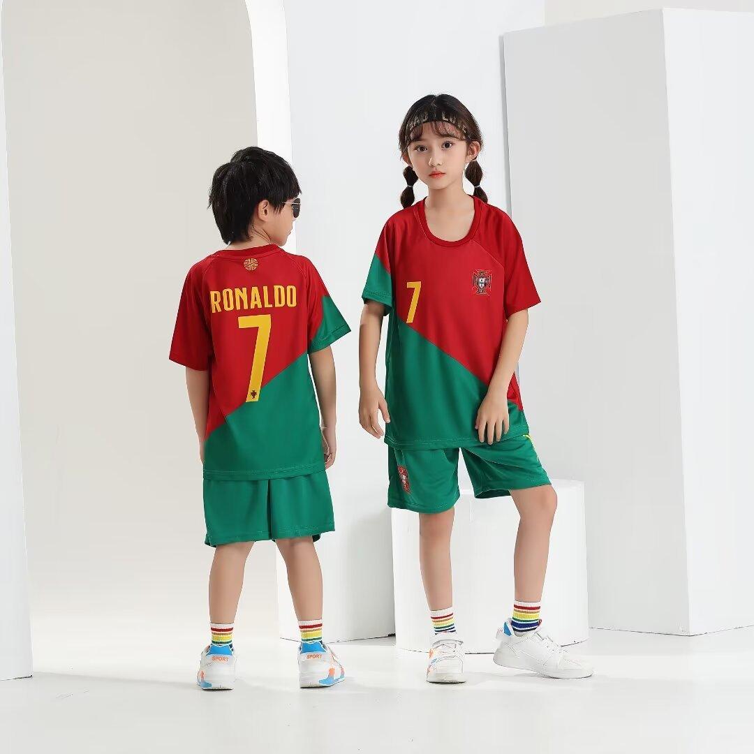 

22-23 World Portugal Home Court No. 7 National Team Football Jersey Set Jersey Children S Clothing Digital Printing 14 yards/90
