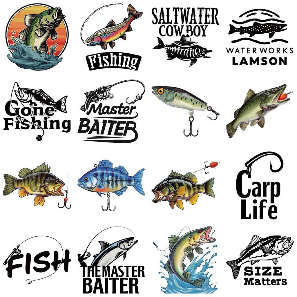 50PCS Outdoor Fishing Stickers – Creative DIY Decorative Self-Adhesive Stickers for Notebooks, Planners, and Doodles.